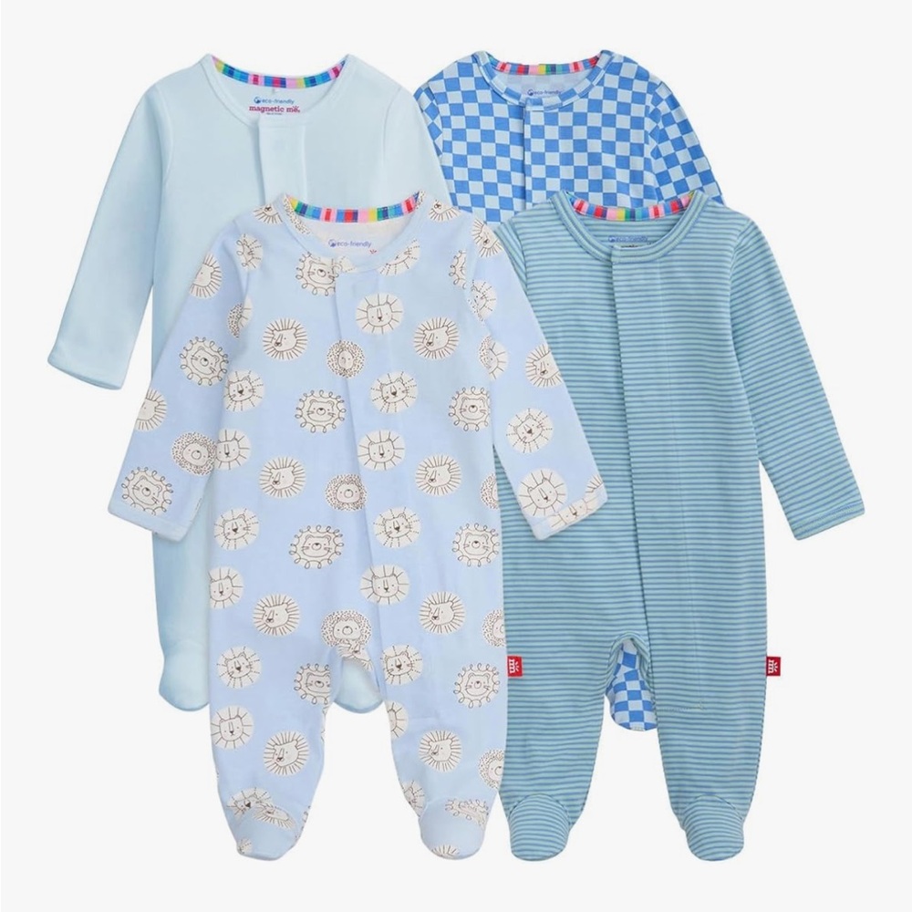 Magnetic Me Blue and White Kids One Pieces Bundle of 4